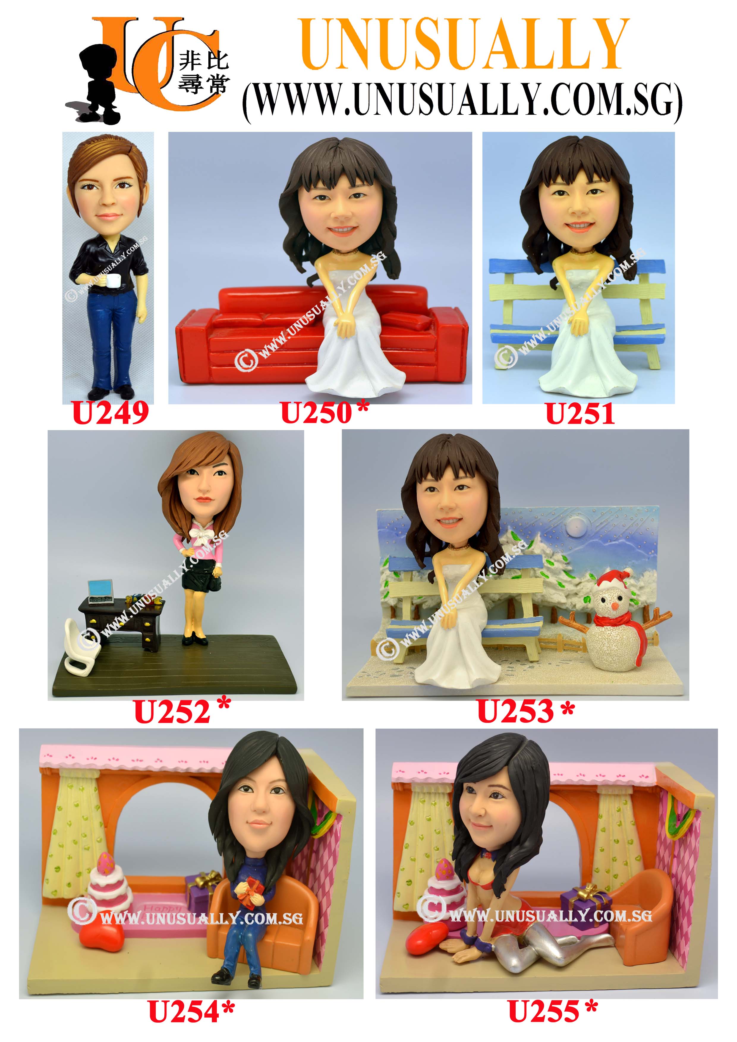 Custom 3D New Female Design USeries Figurines - U249-U255